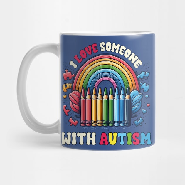 I Love Someone With Autism Awareness Puzzle SPED Teacher by JUST PINK